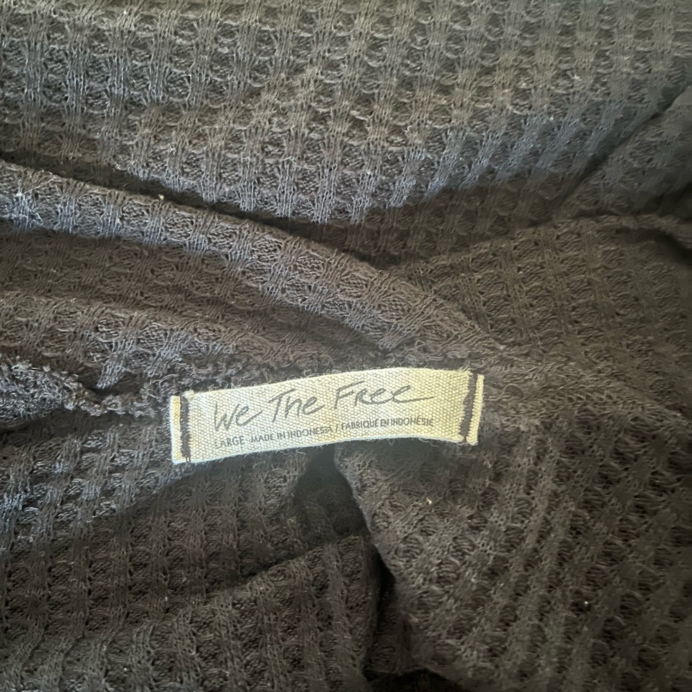 We the Free Love Me Thermal Black Low Back Sweater - Large - Picture 3 of 5